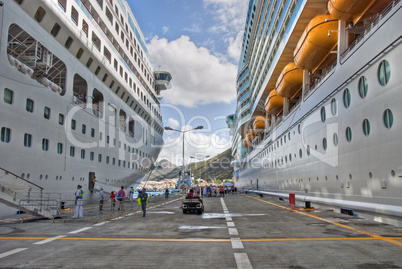 Cruise Ships in Saint Maarteen, Dutch Antilles