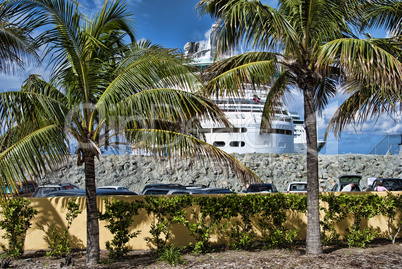Cruise Ship in Saint Maarteen Coast, Dutch Antilles