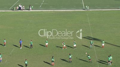 Female rugby players training time lapse