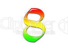 One letter multi-coloured alphabet