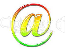 One letter multi-coloured alphabet