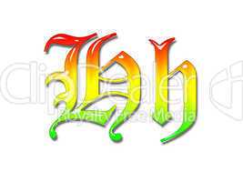 One letter multi-coloured alphabet