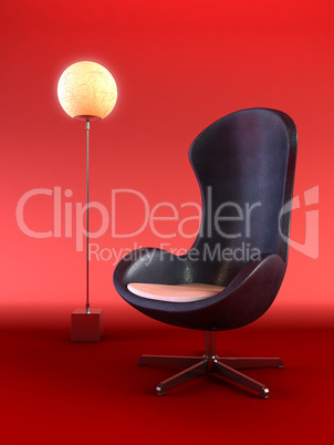 modern armchair 3d rendering