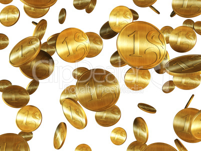 isolated golden coins