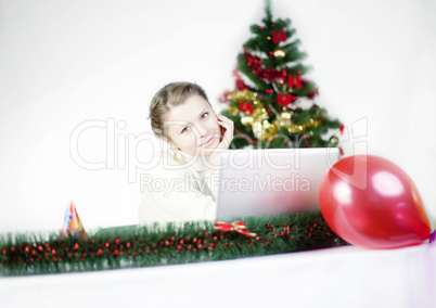 Young woman shopping online