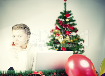 Young woman shopping online