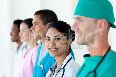 medical team in a line