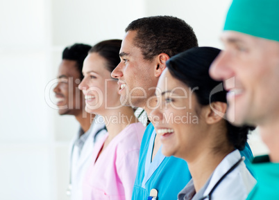 medical team standing in a line