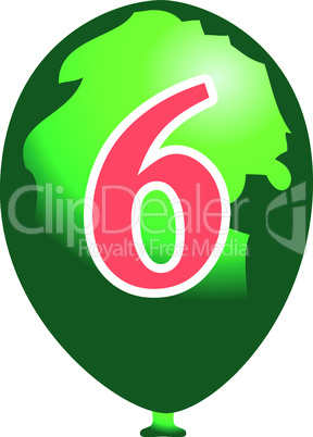 Green balloon number six