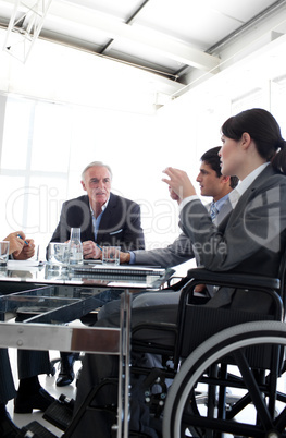 Businesswoman in a wheelchair