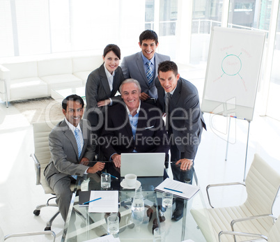 businessman working with his team