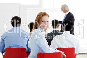 businesswoman at a conference