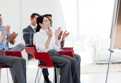 business people at a conference