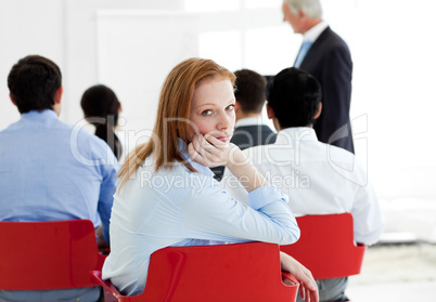 businesswoman at a conference