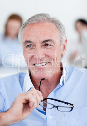 Smiling senior businessman