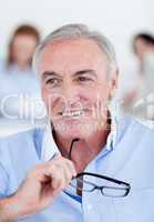 Smiling senior businessman