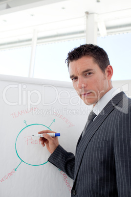 businessman giving a conference