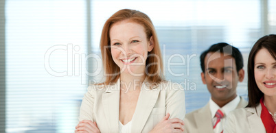 businesswoman with her colleagues