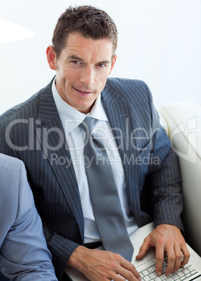 Businessman using a laptop