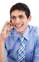 Young businessman on phone
