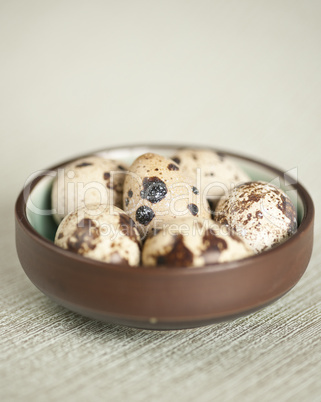 Quails eggs in a bowl