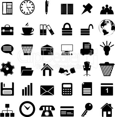 business and office icons set