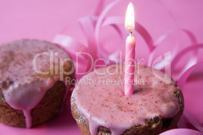 Pink celebration muffin