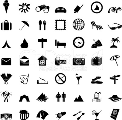 travel icons set