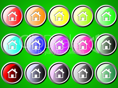 Round icon with house