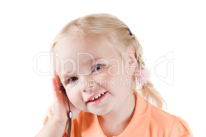 Little girl with mobile