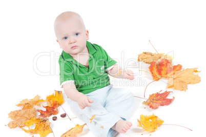 Little boy in studio