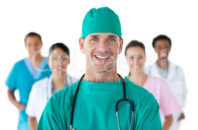 surgeon in front of his team