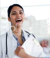Laughing doctor