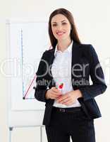 businesswoman giving a conference