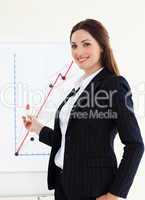 businesswoman giving a presentation