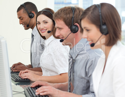 Business people with headset