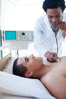 doctor checking patient