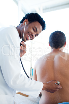 Male patient at a checkup