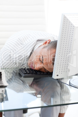 Businessman sleeping