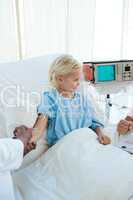 Little girl receiving an injection