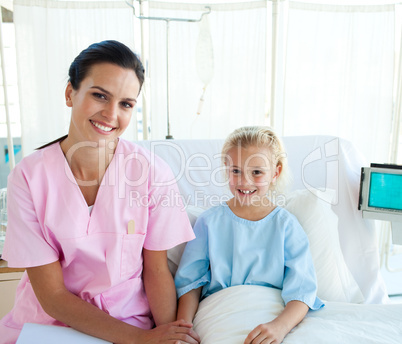 Female doctor with little patient