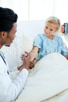 Male doctor with patient