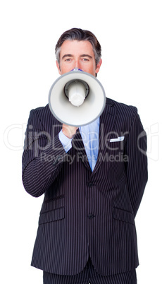 businessman with megaphone