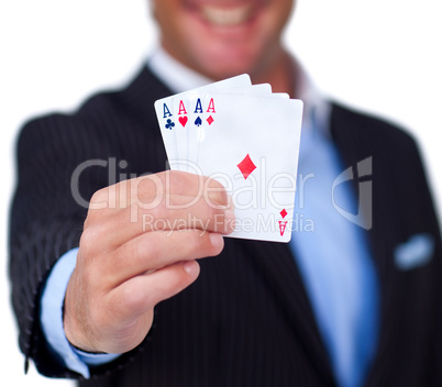 successful hand of cards