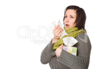 Frau mit Erkältung