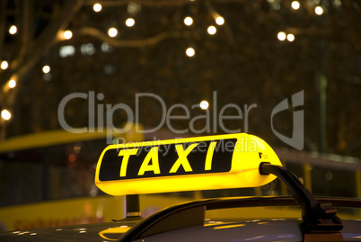 german yellow taxi sign night