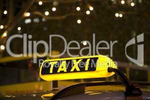 german yellow taxi sign night