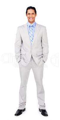 businessman with hands in pockets