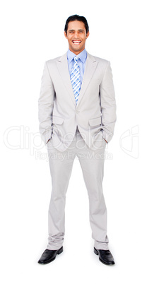 businessman with hands in pockets