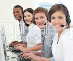 business people with headset
